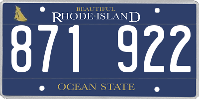 RI license plate 871922