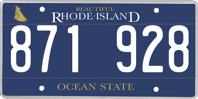 RI license plate 871928