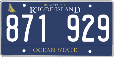 RI license plate 871929