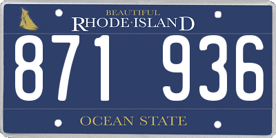 RI license plate 871936