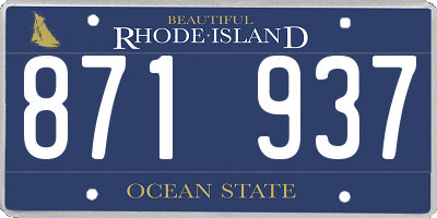 RI license plate 871937