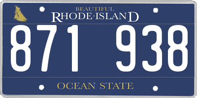 RI license plate 871938