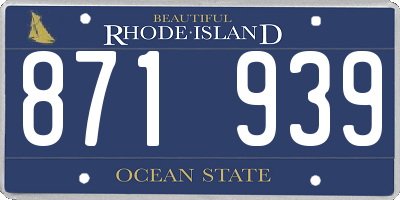 RI license plate 871939