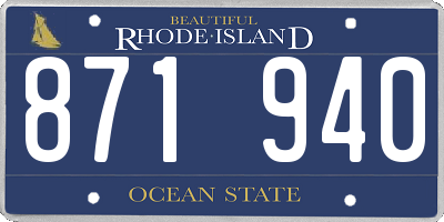 RI license plate 871940