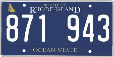 RI license plate 871943