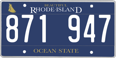 RI license plate 871947