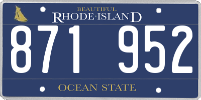 RI license plate 871952
