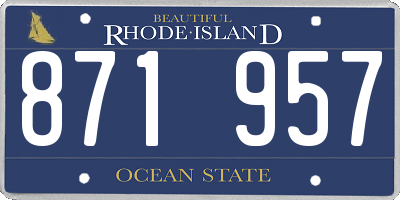 RI license plate 871957