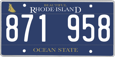RI license plate 871958
