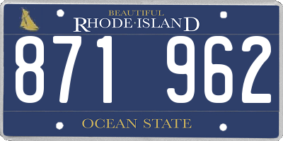 RI license plate 871962
