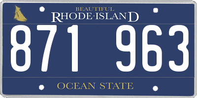 RI license plate 871963