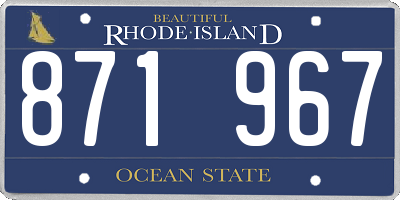 RI license plate 871967