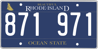 RI license plate 871971