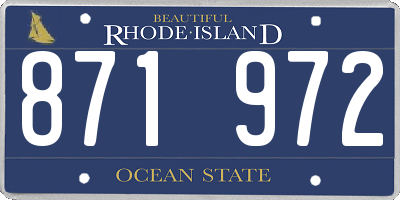 RI license plate 871972