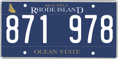RI license plate 871978