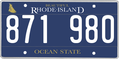 RI license plate 871980