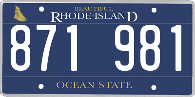 RI license plate 871981