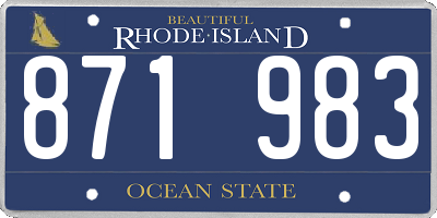 RI license plate 871983