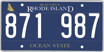 RI license plate 871987