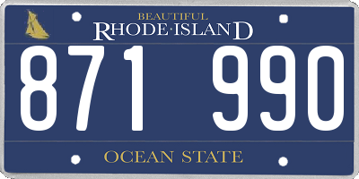 RI license plate 871990