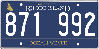 RI license plate 871992