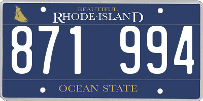 RI license plate 871994