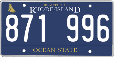 RI license plate 871996
