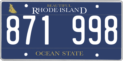 RI license plate 871998