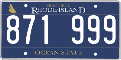 RI license plate 871999