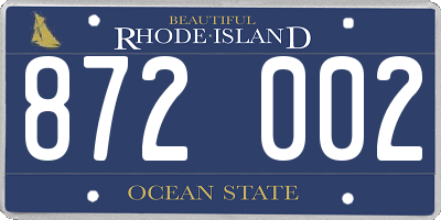 RI license plate 872002