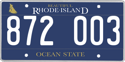 RI license plate 872003