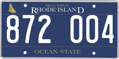 RI license plate 872004