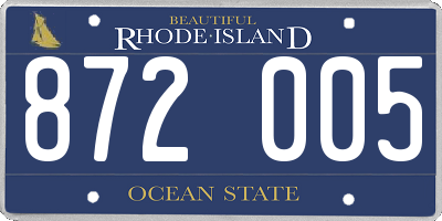 RI license plate 872005