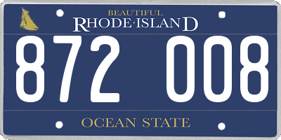 RI license plate 872008