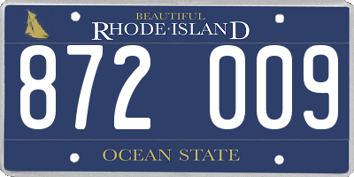 RI license plate 872009