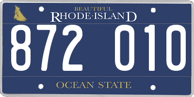 RI license plate 872010