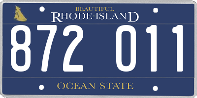 RI license plate 872011