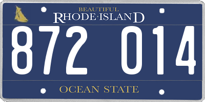 RI license plate 872014