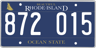 RI license plate 872015