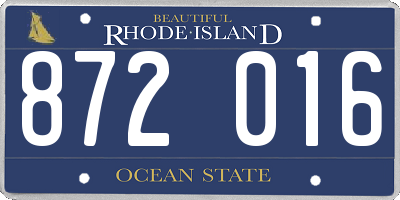 RI license plate 872016