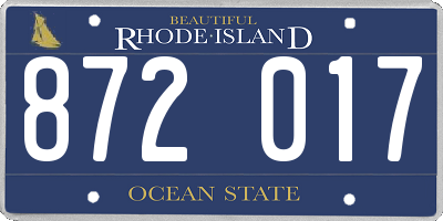 RI license plate 872017