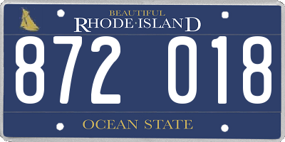 RI license plate 872018