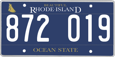 RI license plate 872019