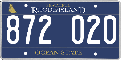 RI license plate 872020