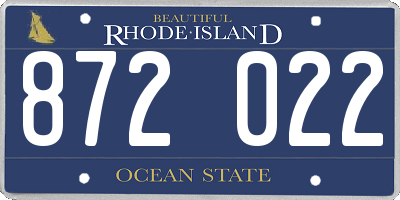 RI license plate 872022