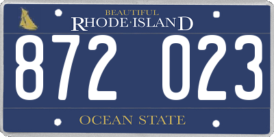 RI license plate 872023
