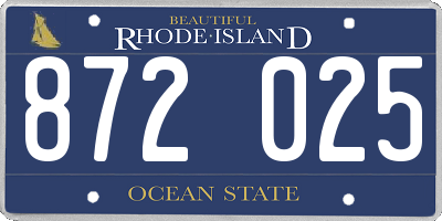 RI license plate 872025