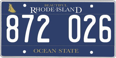 RI license plate 872026
