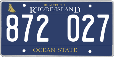 RI license plate 872027