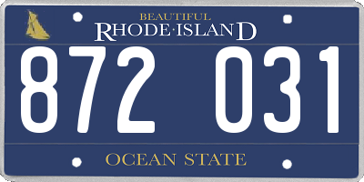 RI license plate 872031